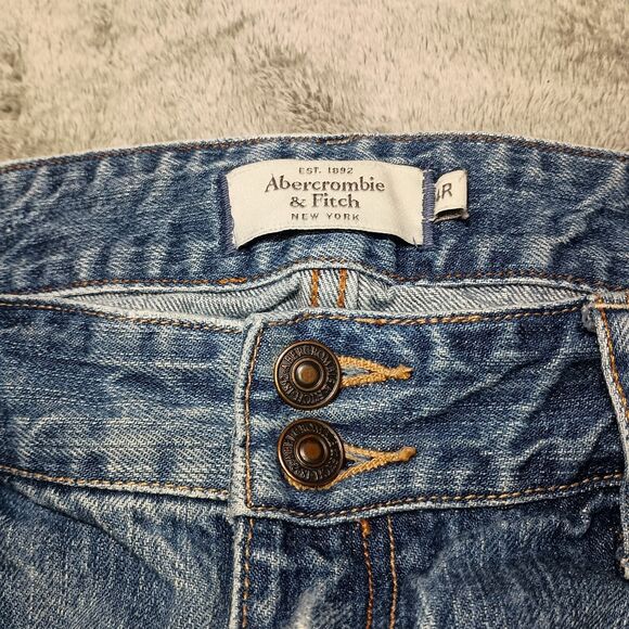 Vintage RARE Abercrombie Fitch Flared Jeans Trashed Thrashed Low Rise Distressed - Picture 12 of 16